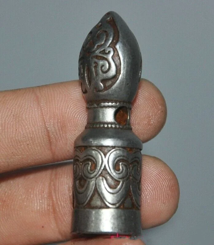 Tibet Buddhism temple Meteorite iron Tiantie fushou line seal Stamp signet