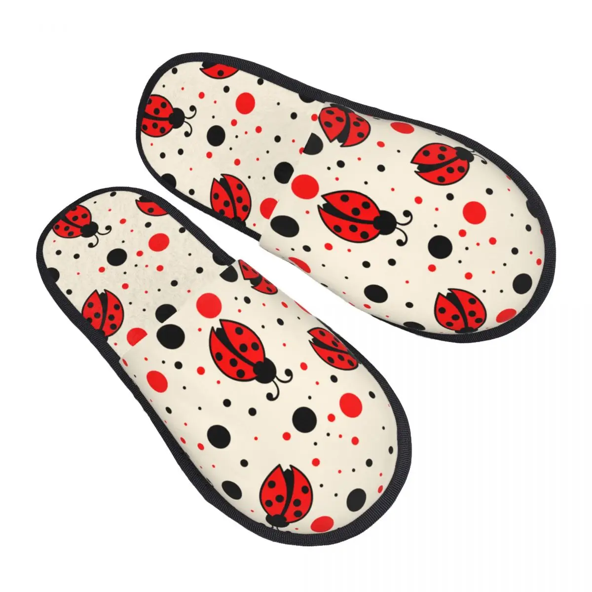 

Тапочки с божьими коровками и точками для женщин и мужчин, пушистые зимние теплые тапочки, домашние тапочки