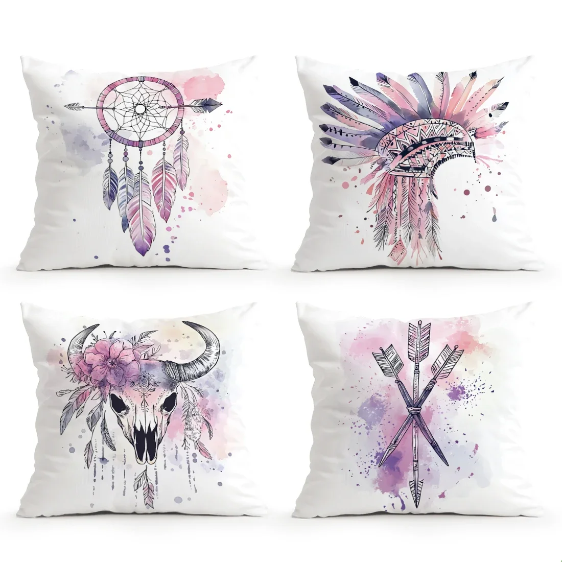 Bohemian Dream Catcher Feather Cushions Pillowcase Cushion Cover Throw Pillow Sofa Decoration Pillowcover Home Car Decor