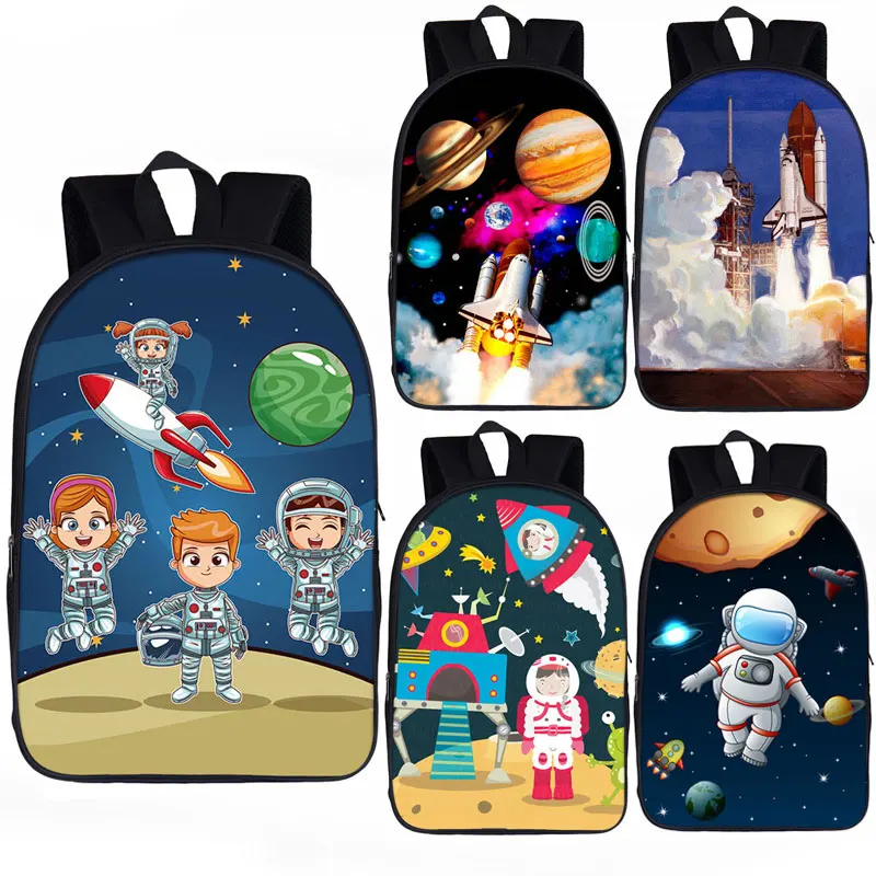 Mochila de nave espacial/astronauta para adolescentes, niños, niñas, mochilas escolares, Galaxy Space Shuttle, mochila escolar para niños