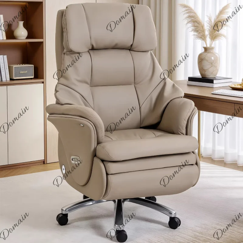 Massage heated and spacious office chair Multi functional genuine leather Computer chair with electric adjustment furniture