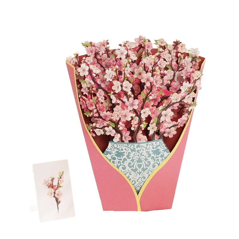 

Paper -Up Cards, Cherry Blossoms, Life Sized Forever Flower Bouquet 3D Popup Greeting Cards, Birthday Gift Cards Durable