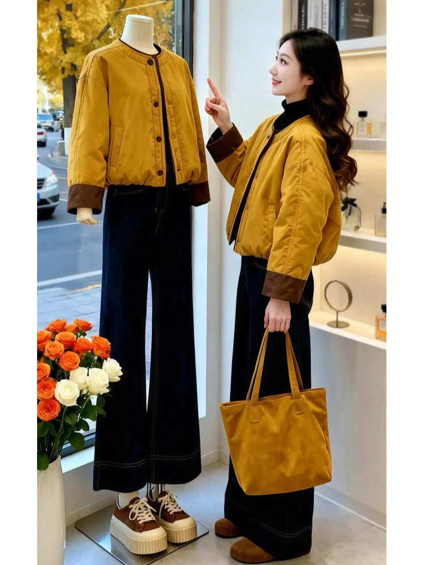 

Женское хлопковое пальто Jaet ort, легкое тонкое свободное пальто на осень-зиму, новое повседневное хлопковое пальто в Корейском стиле, топ