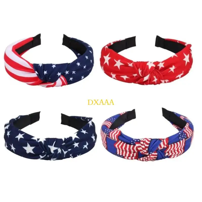 DXAA Women's Red White Blue Headbands Independence Day Hair Decors American Flag Themed Patriotic Stars Hairband