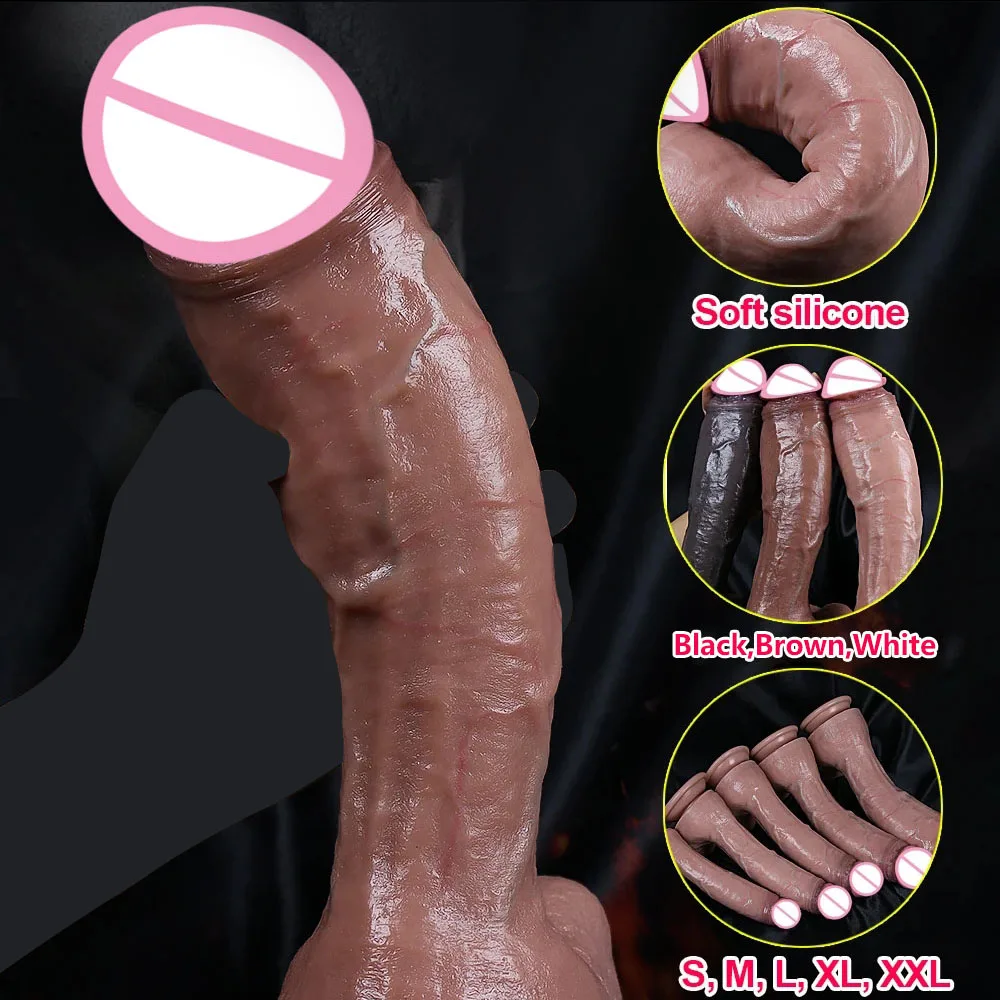 Super Huge Realistic Dildo Penis Soft Silicone Dick with Suction Cup Cock Anal Plug Sex Toy for Women Men Lesbian Aldult 18 Real 4