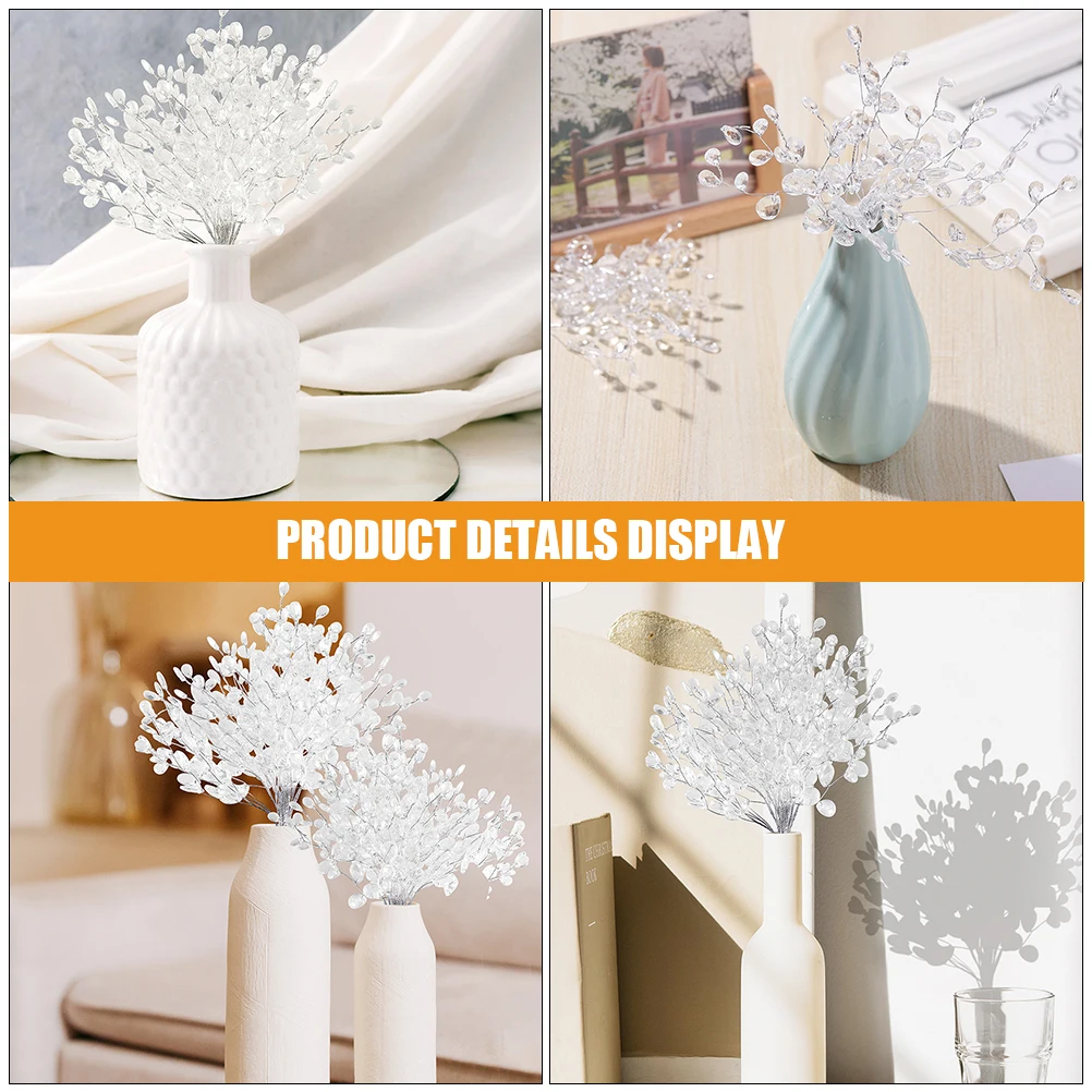 

100pcs Artificial Bead Drop Fake Flowers Wedding Party Decorations Bulk For Home Kitchen Table Centerpiece Office Diy Crafts