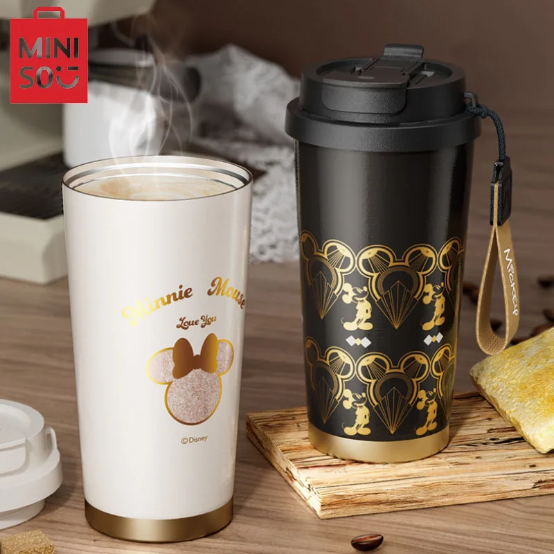 

MINISO Mickey Mouse 500ml Stainless Steel Insulated Cup Office Tea Cup Coffee Cup Vehicle Cup Portable Vacuum Water Cup ﻿