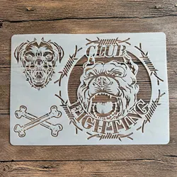 A4 29 *21cm DIY Stencils Wall Painting Scrapbook Coloring Embossing Album Decorative Paper Card Template,Animal Dogs, bones