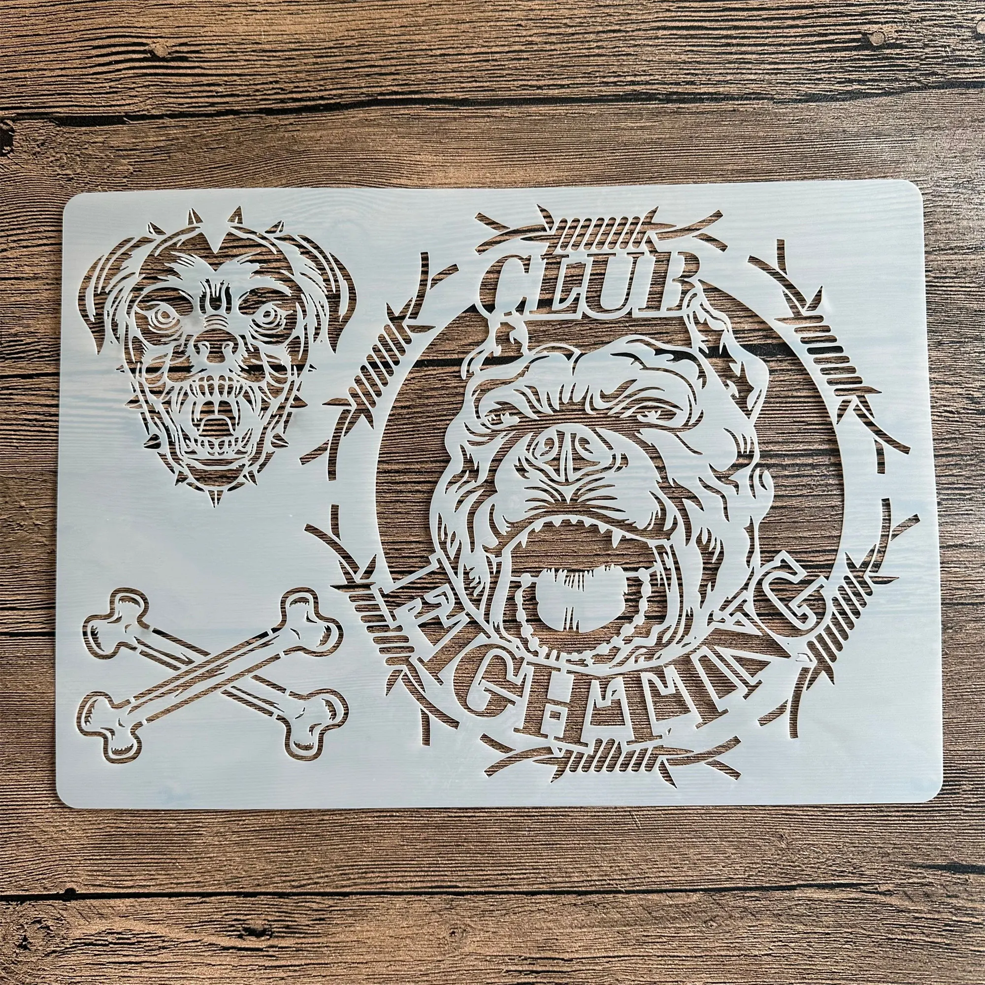 A4 29 *21cm DIY Stencils Wall Painting Scrapbook Coloring Embossing Album Decorative Paper Card Template,Animal Dogs, bones