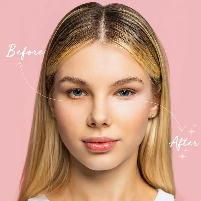 Christmas Gift Under Eye Brightener Serum & Concealer Primer - Caffeine Peptides Vitamin E, Color Correcting Buildable Coverage,