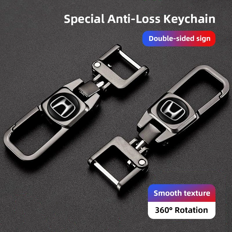 Stainless Steel Car Logo Keychain 3D Decoration Keyring Accessories For Honda Civic Fit Accord Prelude Crv 5Th City Crz Crx Jazz