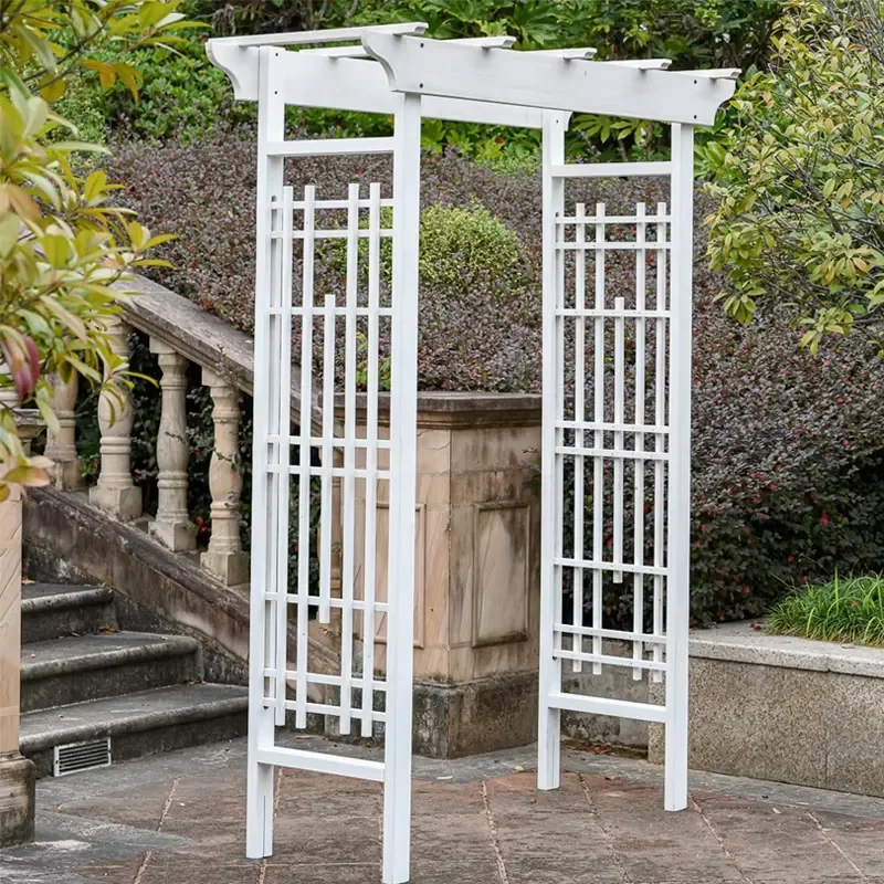 White Pressure Treated Solid Wood-Fir Outdoor Garden Trellis Arch Arbour Pergola Wedding Flower Eco Friendly FSC Nature