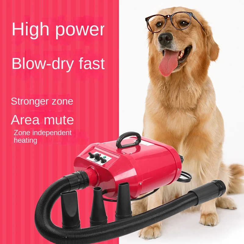 

Large Dog Pet Shop Dedicated Dog Electric Heating High Power Double Motor Water Blower Golden Retriever Hair Dryer