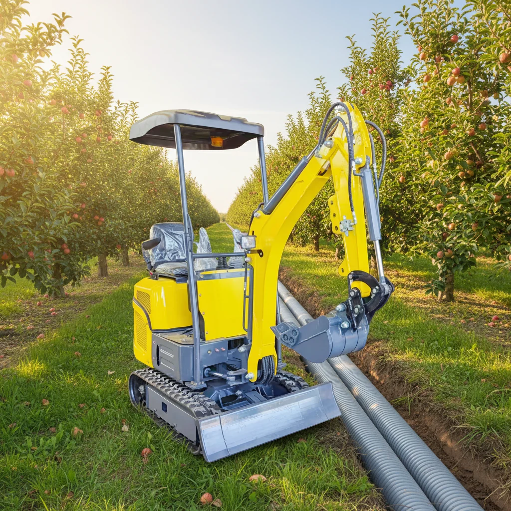 

Компактный гусеничный мини-экскаватор 1 тонна, многофункциональный малогабаритный экскаватор для работ в садах, рытья траншей и ландшафтного дизайна