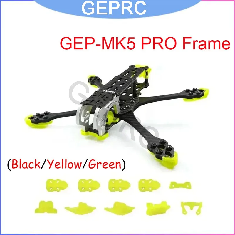 

GEPRC Mark5 Pro 5-дюймовый комплект рамок для фристайла, GEP-MK5 с полными деталями из ТПУ и широким X-образным рычагом для HD FPV Drone DIY Build