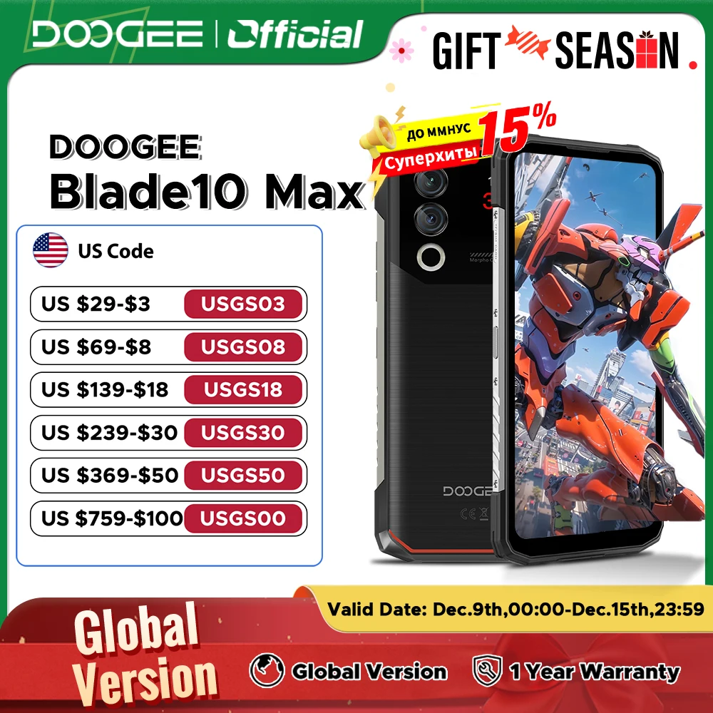 Global Version DOOGEE Blade10 Max Rugged Phone 8GB +256GB 6.56\