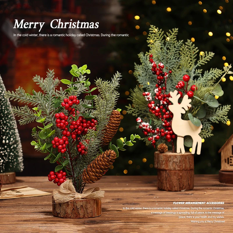 Christmas Tree Ornament Living Room Home Atmosphere-Creating Christmas Decoration Mini Desktop Display Deco Noel Decorations