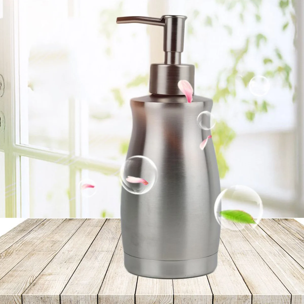 

400Ml Stainless Steel Liquid Bottle Dispenser Reusable Shampoo Soap Lotion Container Leakproof Acid Alkali Resistant Design