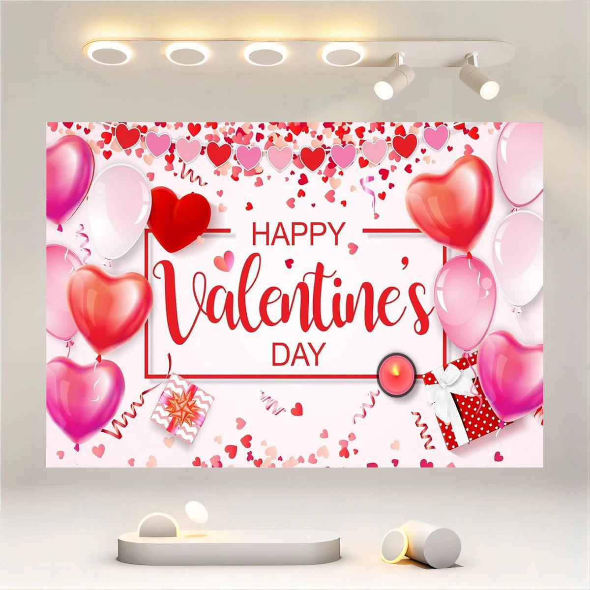 Happy Valentine's Day Background Banner Valentine's Day Love Candy Background Valentine's Day Couple Photo Decoration