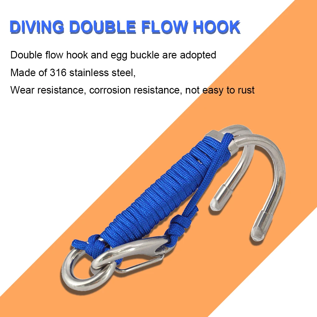 Reef Hook Snorkeling Accessories with Quick Release Buckle Anti-rust Sporting Goods for Underwater Activities  Yellow