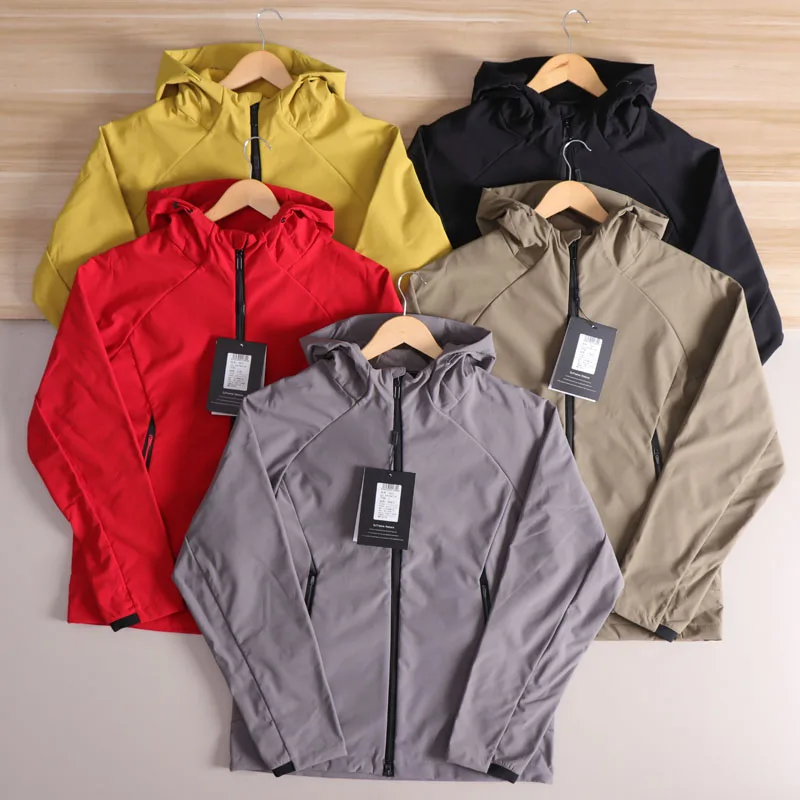 

Men's Outdoor Fce Jaet Hooded Windproof Waterproof Casual Sle Polyester Fiber Long Sve Zipper Closure Color