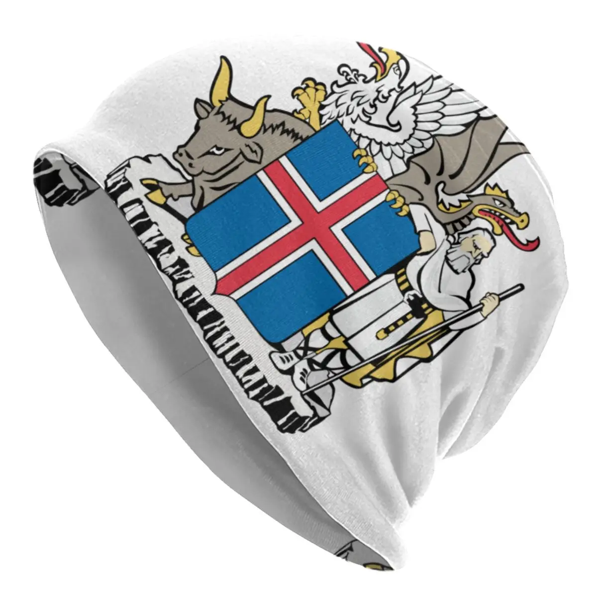 Coat Of Arms Iceland Skullies Beanies Caps Cool Winter Warm Men Women Knit Hats Adult Unisex National Emblem Bonnet Hats