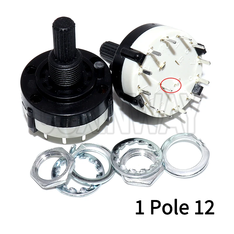 RS26 1 Pole Position 12 Selectable Band Rotary Channel Selector Switch Single Deck Rotary Switch Band Selector