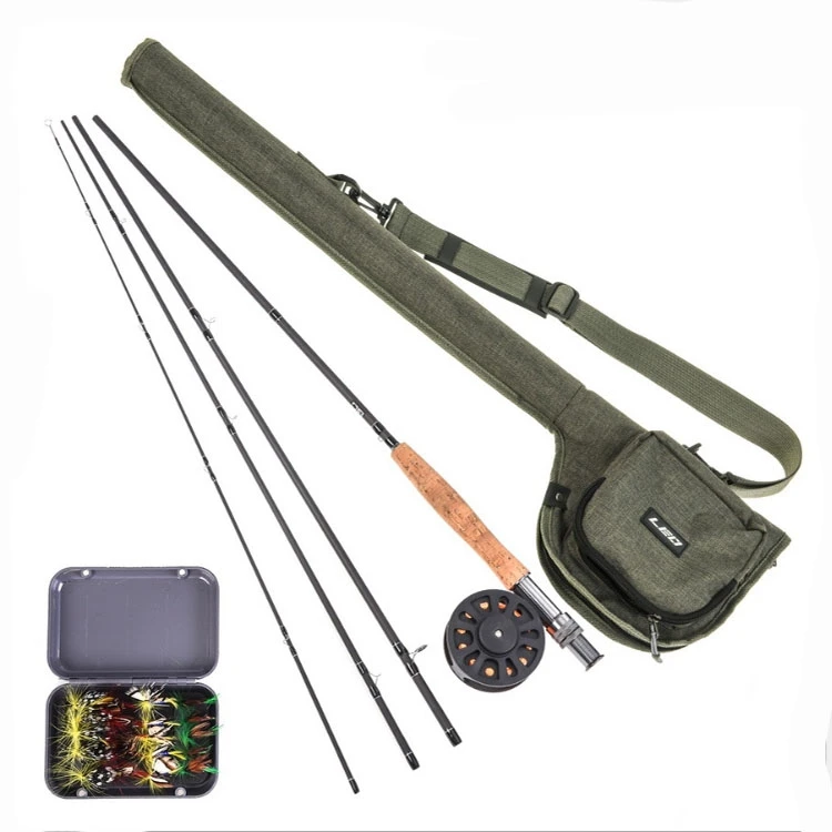 

Fly Fishing Rod Fly Wheel Set 2.7m High Carbon 4 Section Fly Fishing Line Bait Rod Bag Combination Set