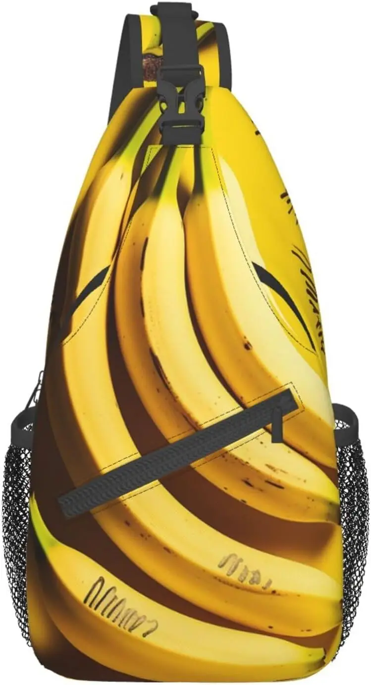 Crossbody Bags, Yellow Banana Printed Fanny Pack,Sling Backpack,Multipurpose Crossbody Shoulder Bag Travel Daypack