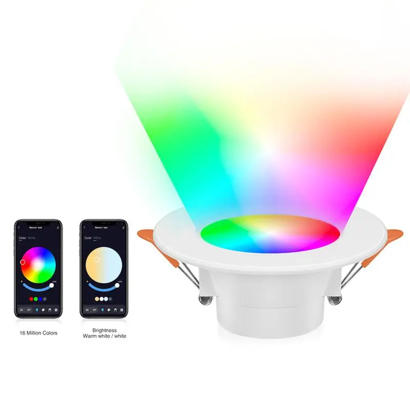 

RGB LED Doodle Bluetooth Downlight Dimmable Spot Light Recessed Round Lights Dimmable APP Control Smart Life Ceiling Lamp Home