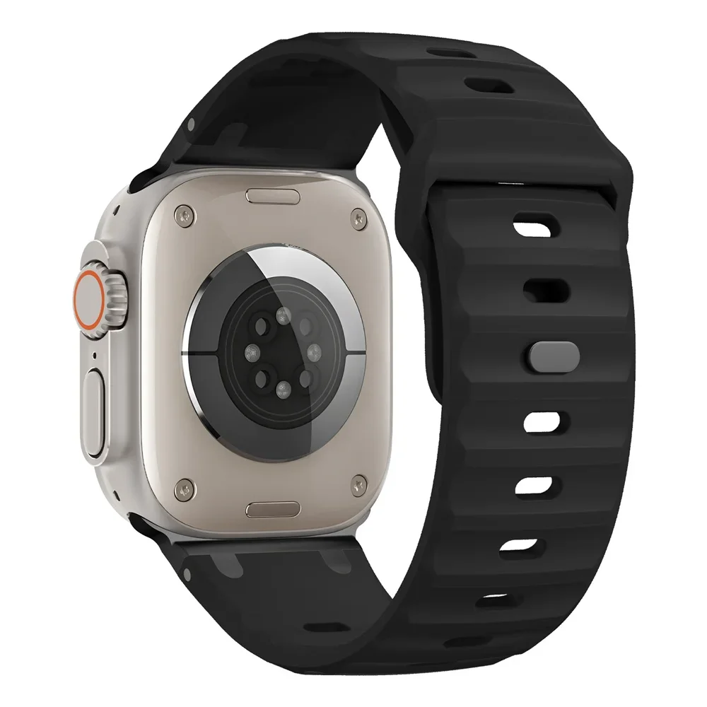 Sport Silicone Strap for Apple watch ultra 2 band 49mm Stainless Steel correa bracelet iwatch Series 9 8 7 SE 10 45mm 44mm 46mm