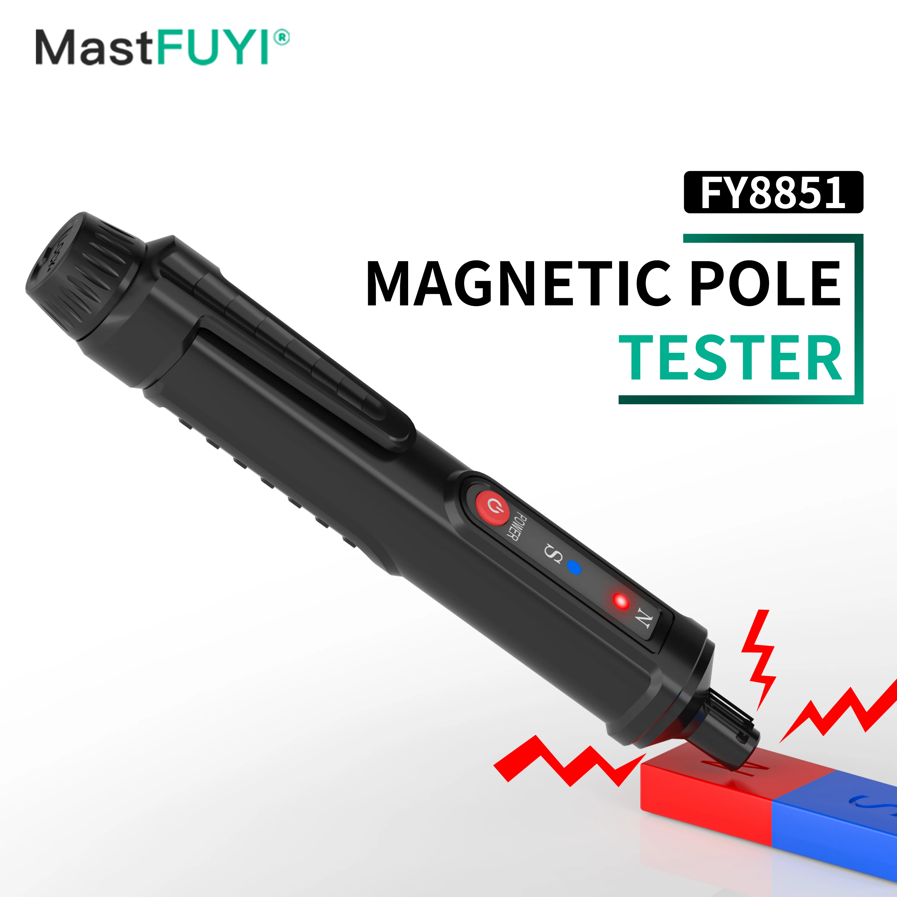 MASTFUYI FY8851 Tester di polarità con penna a palo magnetico rilevatore di palo N/S rilevatore di magneti con identificatore di palo magnetico nord