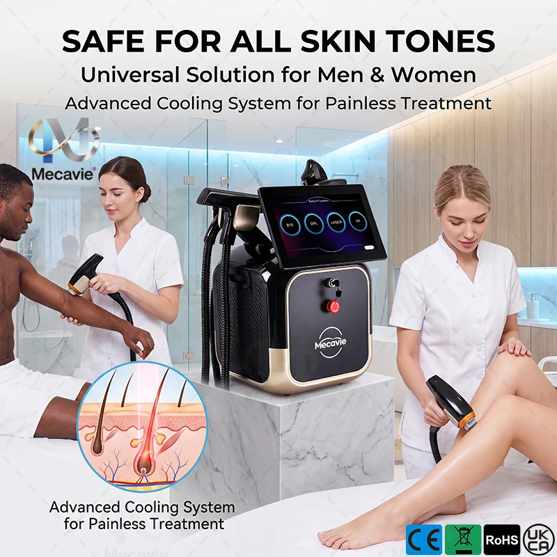 

4-In-1 Soprano Titanium Diode Laser Hair Removal Machine 4 Waves Ice Cooling Painless Permanent Depilation Suitable Salon Home