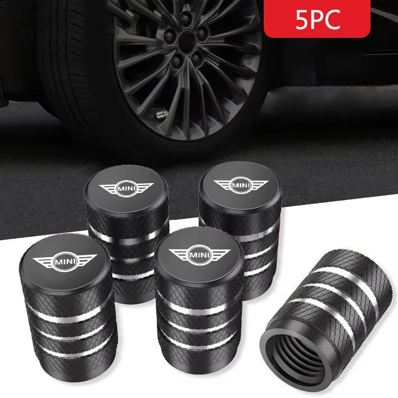 Bouchon de Valve de pneu de roue de voiture en alliage, 5 pièces, couvercle anti-poussière de tige de pneu pour MINI Cooper One JCW R56 Countryman Clubman R50 R53 R58 accessoire