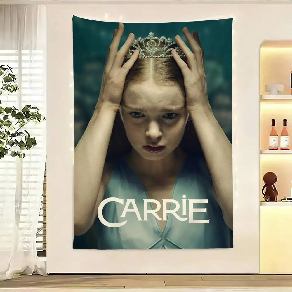 New horror series C-Carrie Tapestry Flags Wall Hanging Background Art Banner for Bedroom Home Outdoor Decor