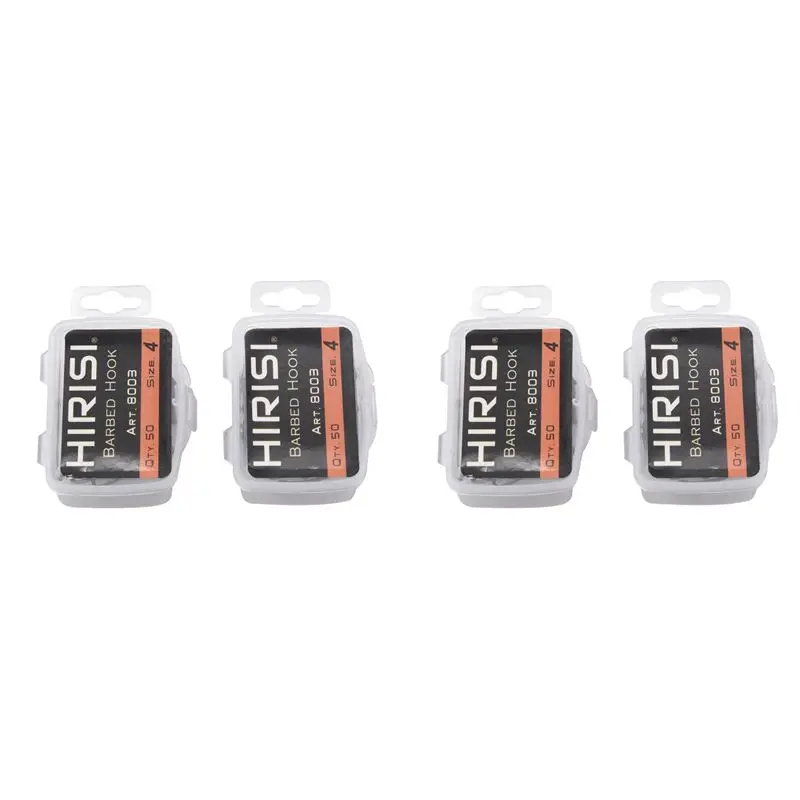 

Hirisi 200Pcs High-Carbon Steel Barbed Carp Fishing Hooks Pack-AA85