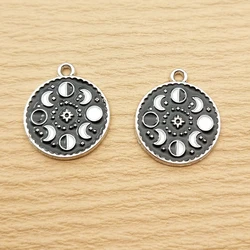 10pcs Moon Charm for Jewelry Making Enamel Necklace Earring Bracelet Pendant Diy Accessories Alloy Metal White Plated