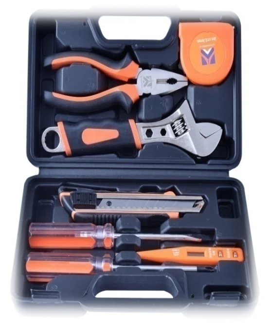 Professional 8Pcs CRV Socket Set Including Screwdriver Wrench Hammer Hardware Hand Tools DIY Household Repairs Packaged Case