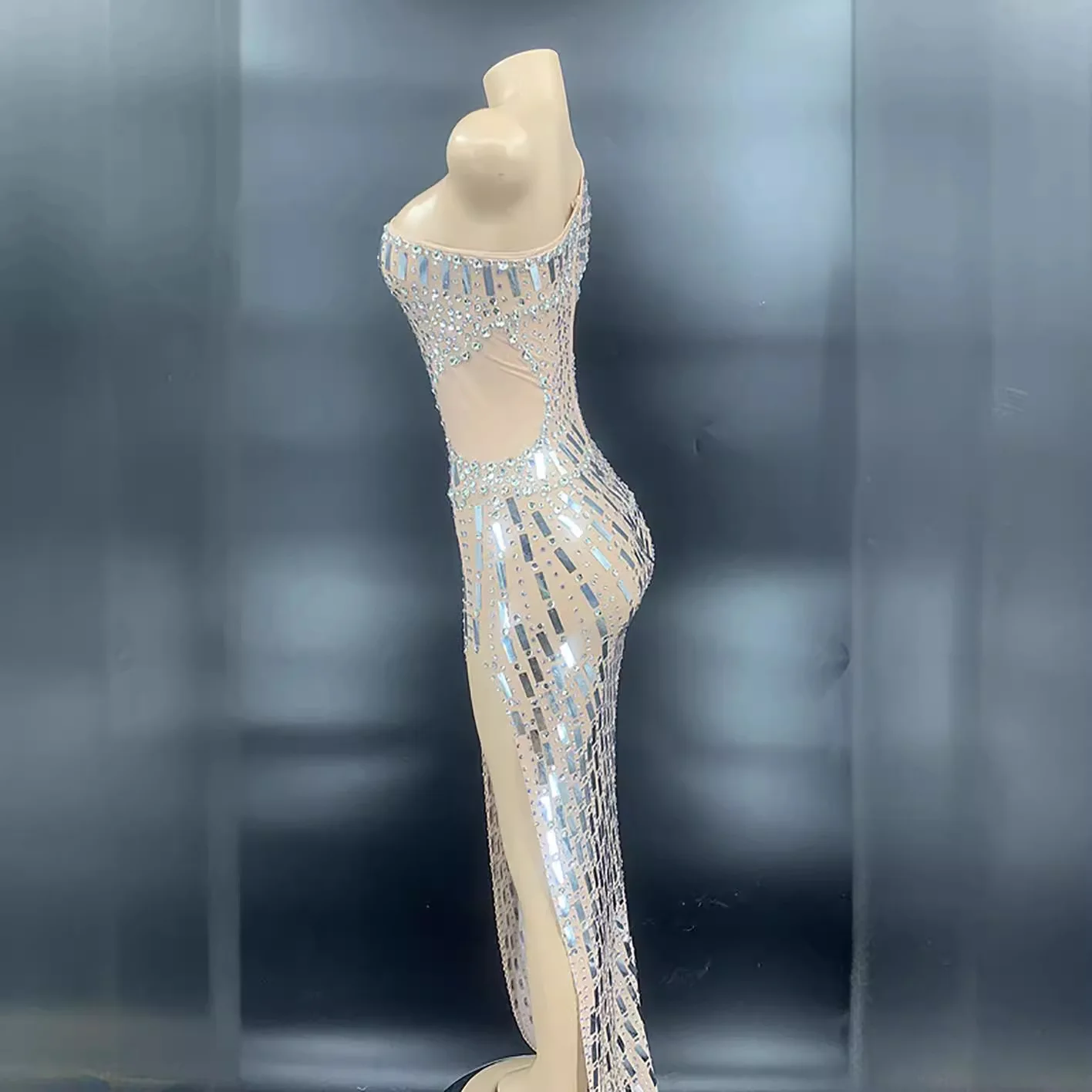 زي بلاط ضيق مثير حزمة المنصة المضيف المغني نموذج Vestidos Gradatia Mujer Vestido De Fiesta فساتين حفلات العازبة