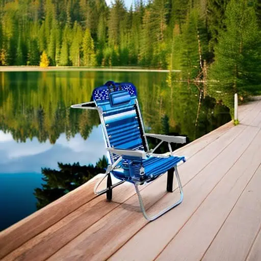 Beach Chair High Tide Blue Folding Tall Backpack Cooler