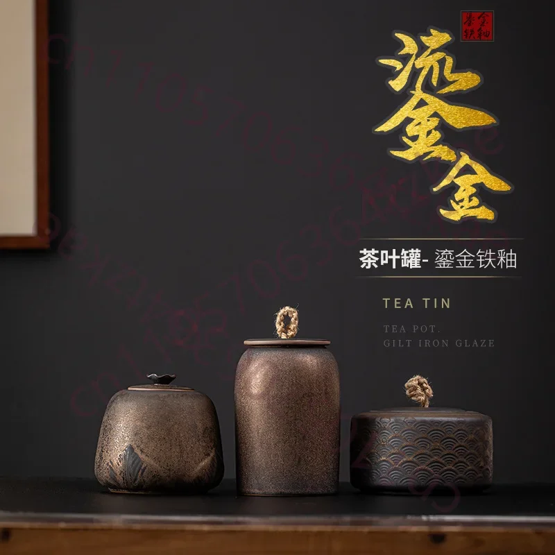 Ceramics Tea Caddy Moistureproof Sealed Jar Storage Jars Candy Jar Tea Containers Tea Box home Storage Organizers Storage Box