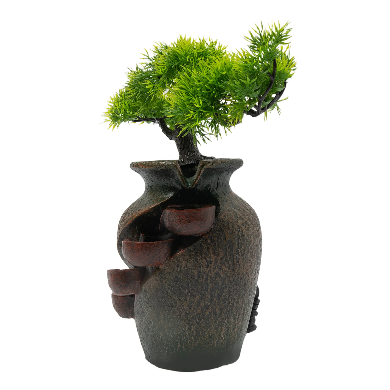 8.7in نافورة الماء منضدية 4-Layer مضخة هادئة للمنزل مكتب عمل اليوغا غرفة التأمل الاسترخاء الديكور #3