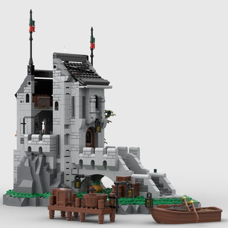 MOC-Bausteine, Montagespielzeug-Set, mittelalterliches Wachsturm-Modell, 1383 Stück, kreatives Weihnachtsgeschenk für alle Architekturliebhaber