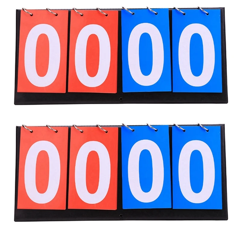 

2X 4 Digit Score Board Basketball Soccer Scoreboard For Basketball Football Badminton Volleyball Table Tennis