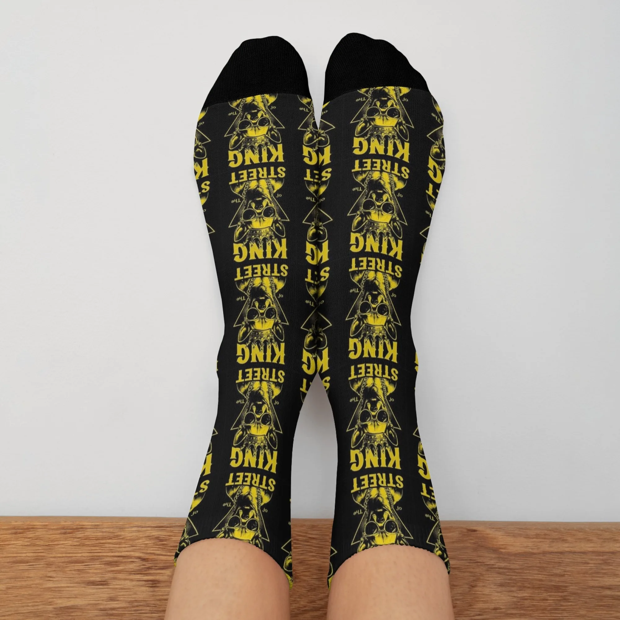 

Носки с принтом «KING of The STREET», новинка, забавные носки для экипажа, стиль Харадзюку, ретро-тренд, уличные носки в стиле хип-хоп, подарок для праздничной вечеринки