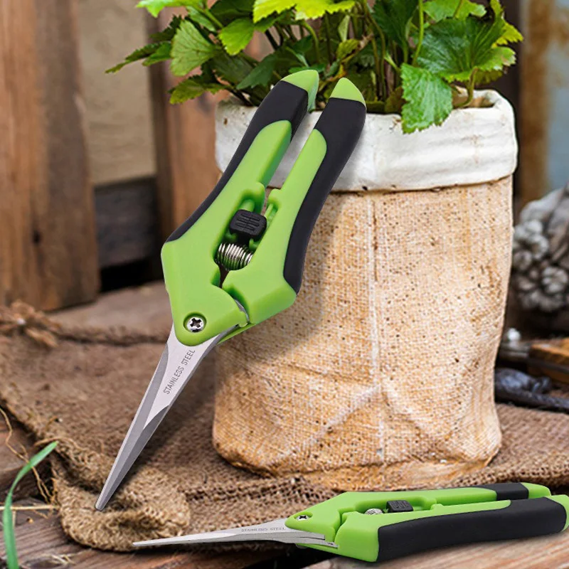 Sharp Multi-use Trimming Cutter with Straight & Curved Stainless Steel Blade Hand Cutting Tool for Flower Stems & Fruit Branches