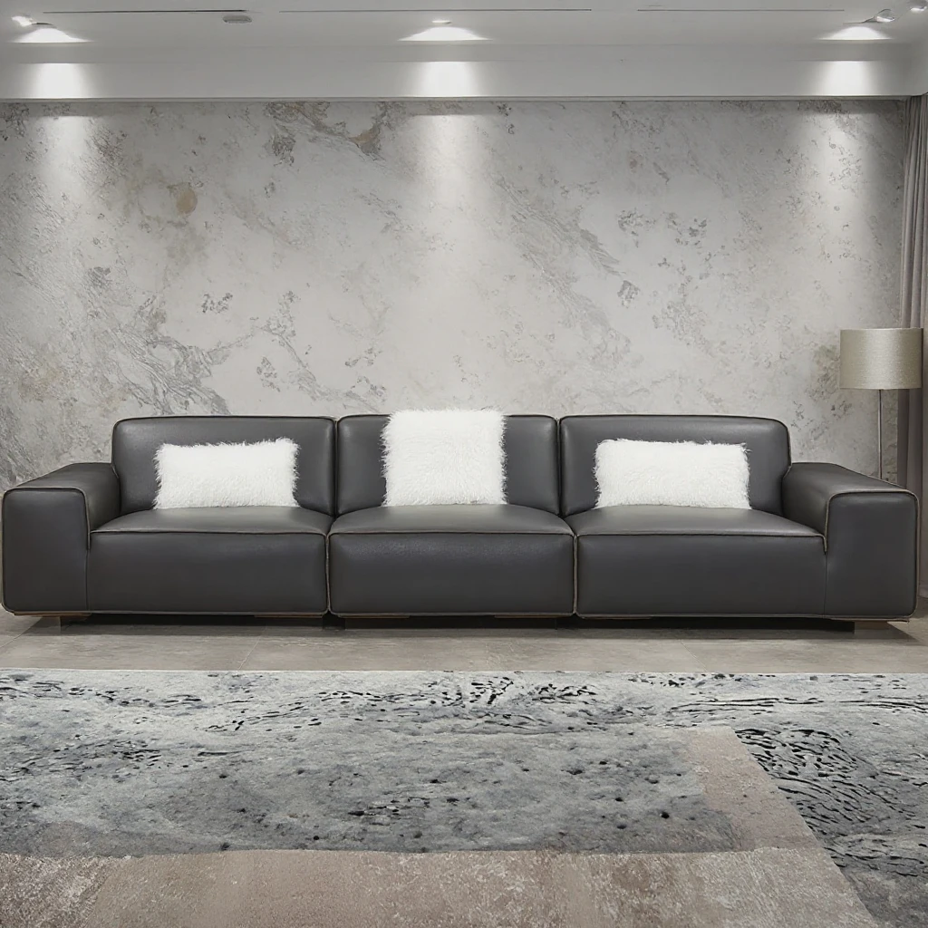 Contemporary Luxury Comfort Living Room Furniture Modular Real Leather Sofa Set for Hotel Use