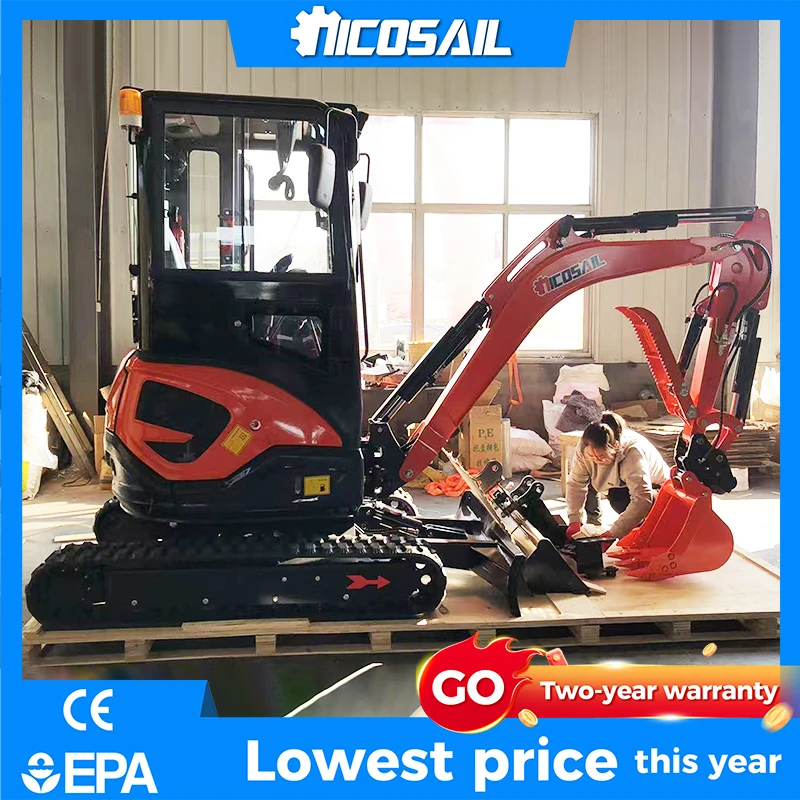 

Mini Excavator Chinese Construction Machinery 2-ton Small Excavator 360 ° Rotation Tailless Mini Digger