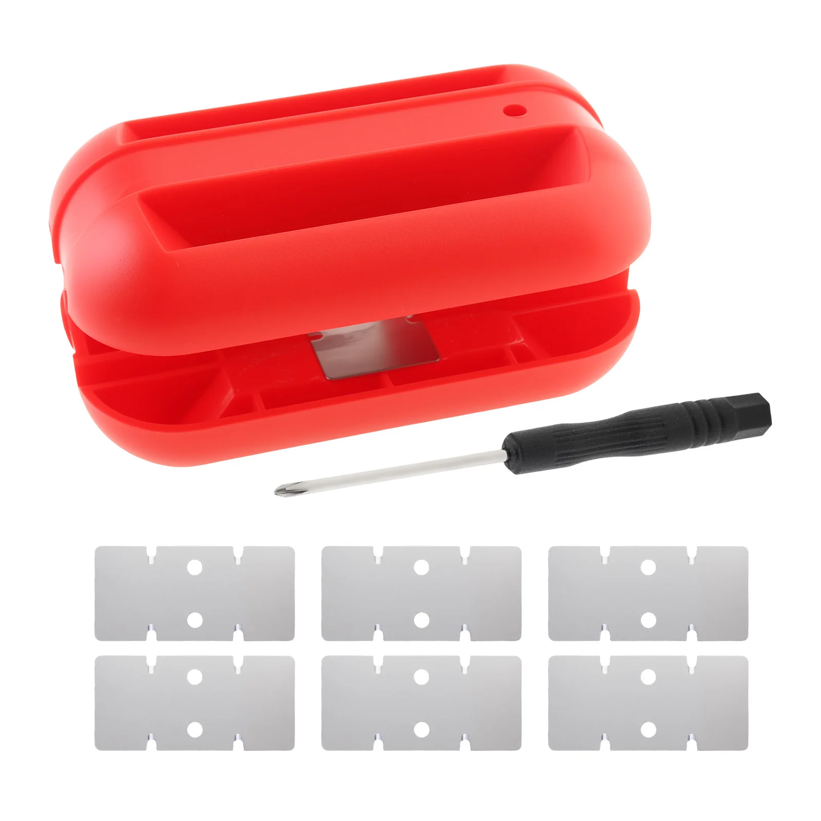 Red Manual Versatile Edge Banding Trimmer with 6 Blades Screwdriver Woodworking Edge Trimmer Wood Side Banding Machine