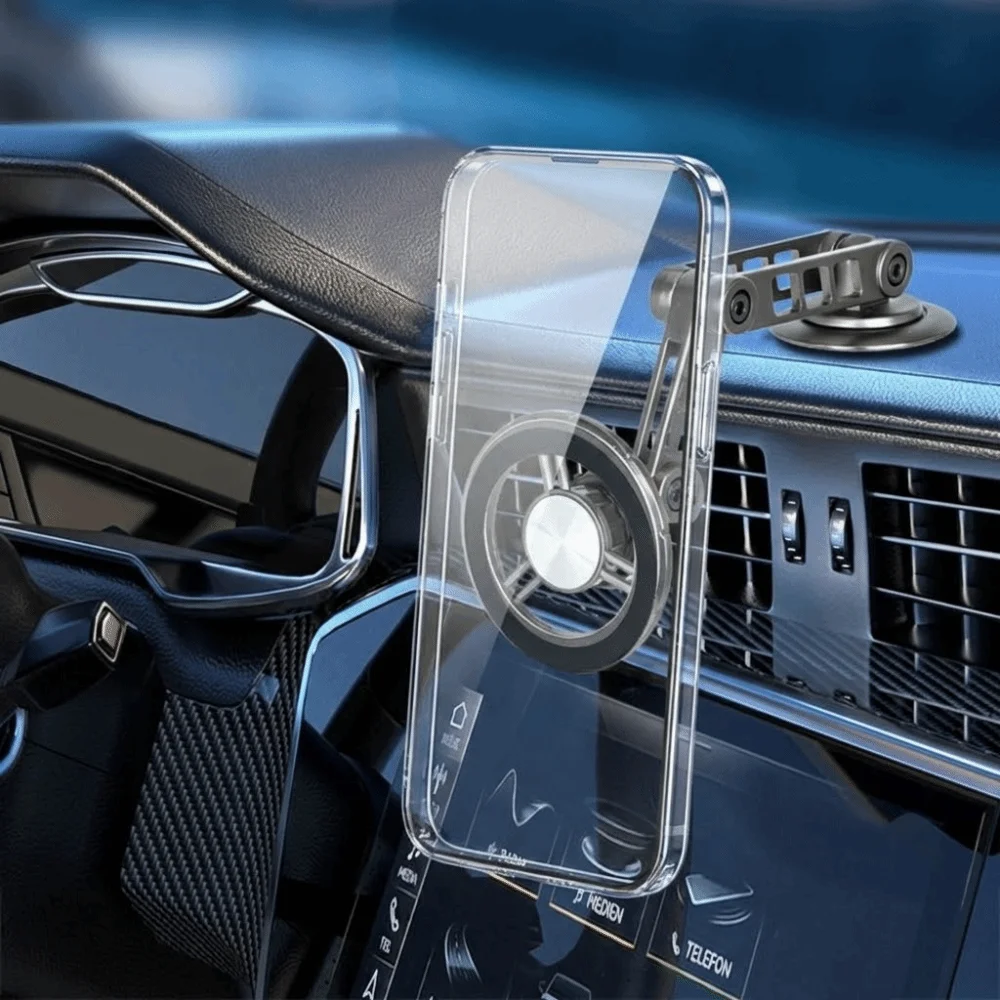 

360 ° Вращающийся магнитный автомобильный держатель для телефона, складной, антивибрационный, навигационный кронштейн, многофункциональный, самоклеящийся
